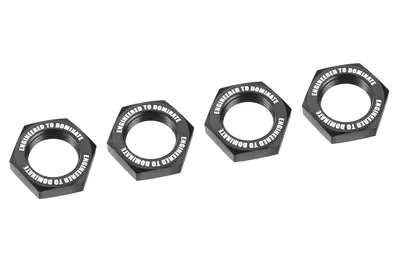 Hjulmutter - Serrated - Aluminum - Svart - 4 st