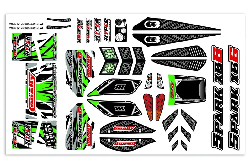Dekalkit kaross - Spark XB6 - Pre-Cut - Grön  - 1 st