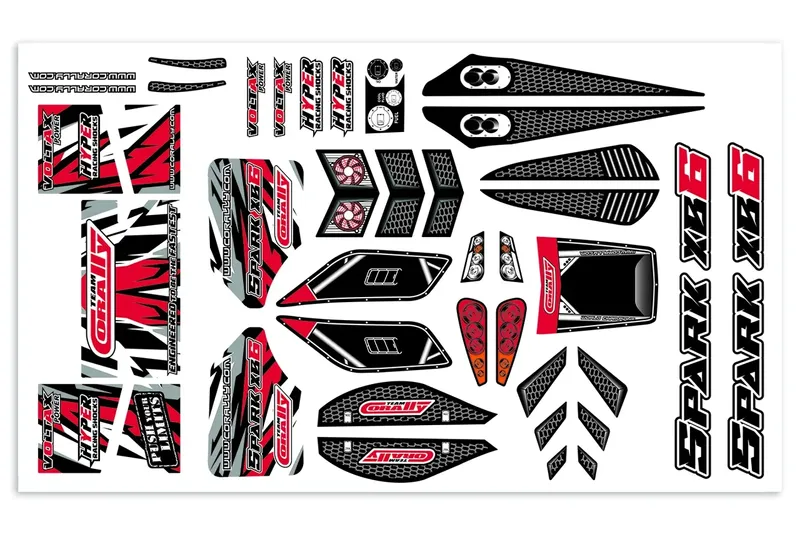 Dekalkit kaross - Spark XB6 - Pre-Cut - Röd  - 1 st