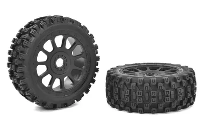 1-8 Buggy däck -Scorpion XTB - Främre - limmade på svart fälgar - Off-Set 2WD - 1 par