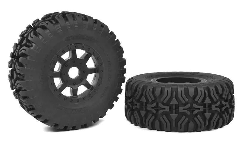 SC däck - Mudclaws - limmade på  Svarta SC Rims  - 1 Par