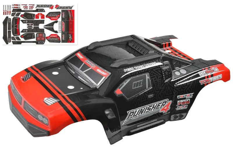 Polycarbonat kaross - Punisher 4 - målad - klippt - dekaler - Color Red - 1 st
