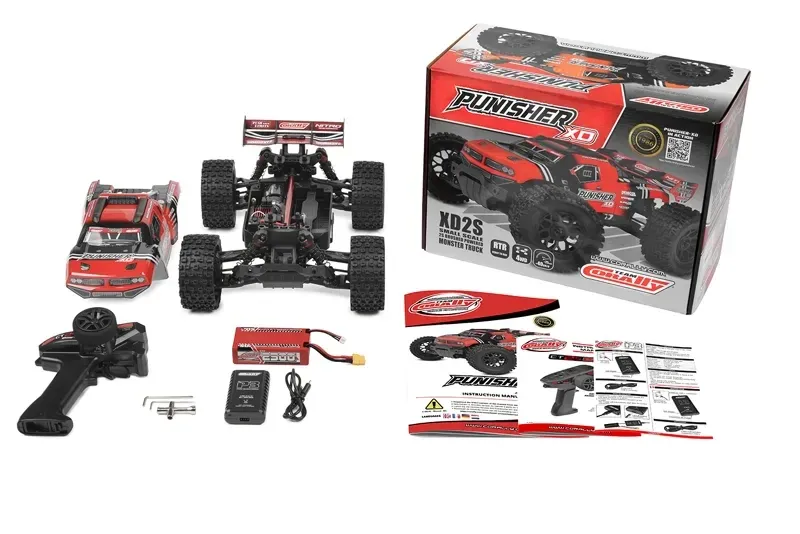 Team Corally - PUNISHER XD - RTR - Borstad 2S (inkl. batteri/laddare)