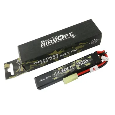 Gens ace 25C 1000mAh 2S1P 7.4V Airsoft Gun Lipo-batteri med mini Tamiya-plugg
