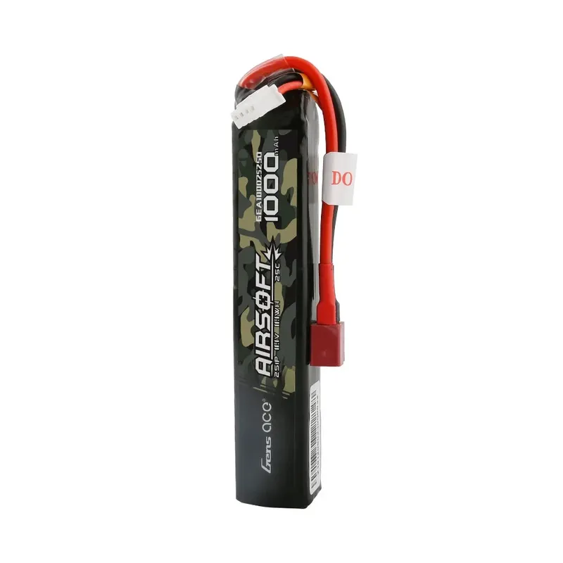 Gens ace 25C 1000mAh 2S1P 7.4V Airsoft Gun Lipo-batteri med T-plugg