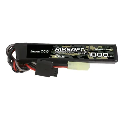 Gens ace G-Tech 25C 1000mAh 2S1P 7.4V Airsoft Gun Lipo-batteri med mini Tamiya Plug