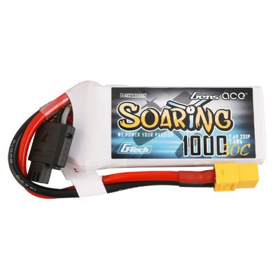 Gens ace Soaring 1000mAh 2S 7,4V 30C LiPo-batteri med XT60 – produktbild 1