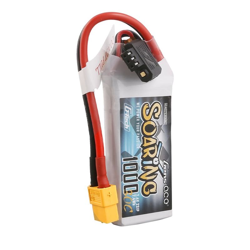 Gens ace Soaring 1000mAh 2S 7,4V 30C LiPo-batteri med XT60 – produktbild 5