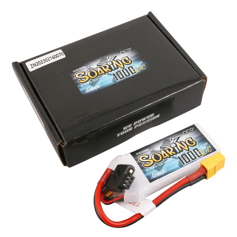 Gens ace Soaring 1000mAh 2S 7,4V 30C LiPo-batteri med XT60 – produktbild 2