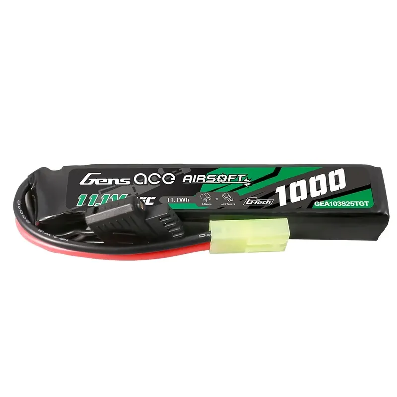 Gens ace G-Tech 25C 1000mAh 3S1P 11.1V Airsoft Gun Lipo-batteri med Tamiya