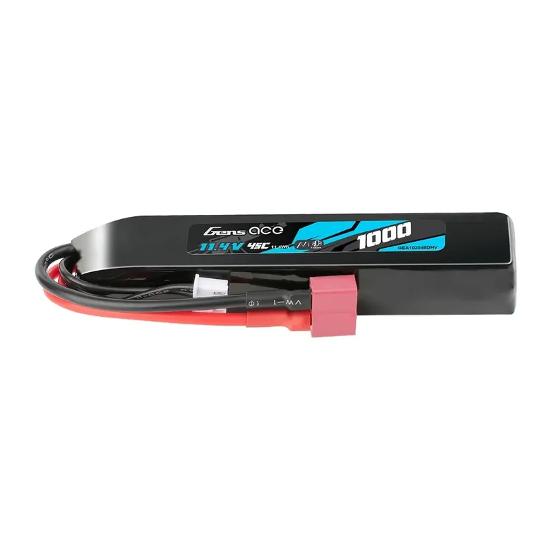 Gens Ace Lipo 1000mAh 11.4V 45C 3S1P Deans(T) Högspännings LIPO-batteripaket
