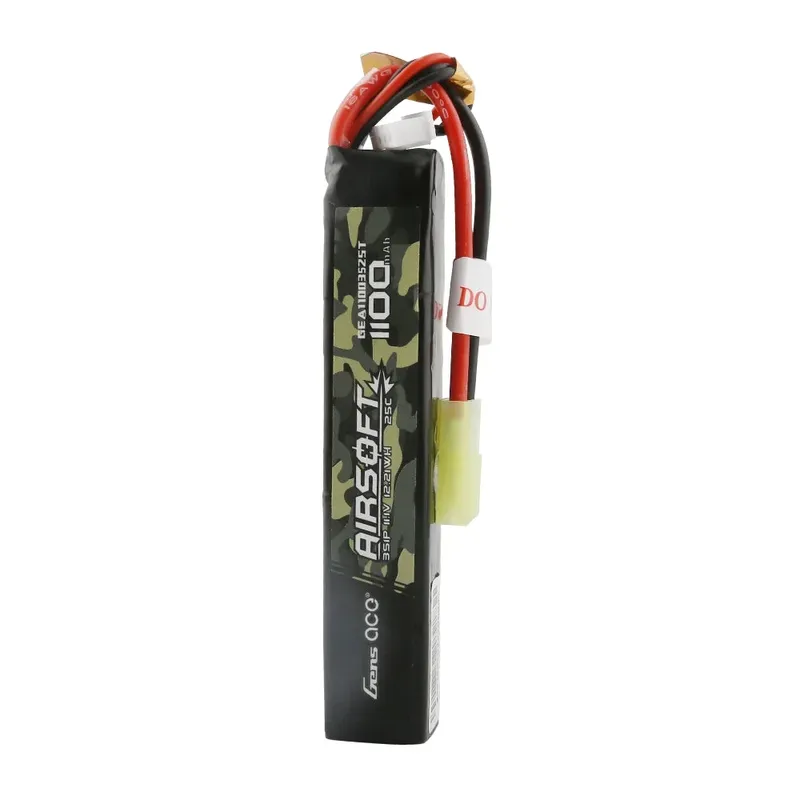 Gens ace 25C 1100mAh 3S1P 11.1V Airsoft Gun Lipo-batteri med mini Tamiya-plugg