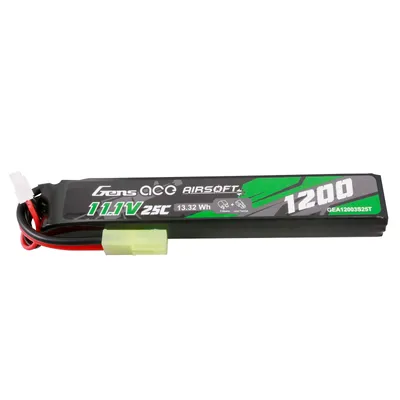 Gens ace 25C 1200mAh 3S1P 11.1V Airsoft Gun Lipo-batteri med Tamiya-plugg