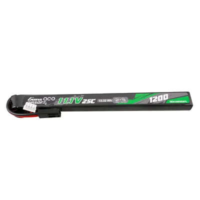 Gens ace 25C 1200mAh 3S1P 11.1V Airsoft Gun Lipo-batteri med mini Tamiya-plugg lång storlek