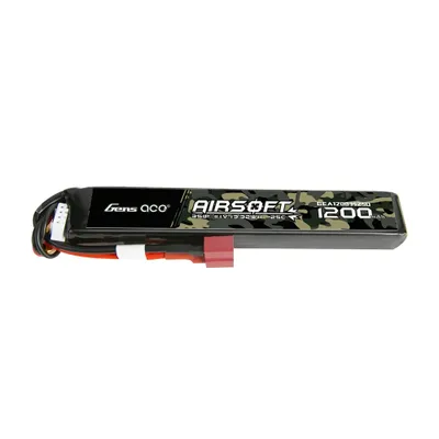 Gens ace 25C 1200mAh 3S1P 11.1V Airsoft Gun Lipo-batteri med T-plugg