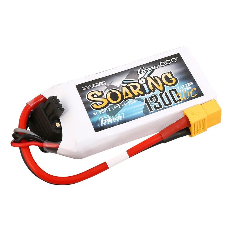 Gens ace Soaring 1300mAh 2S 7,4V 30C LiPo-batteri med XT60 – produktbild 2