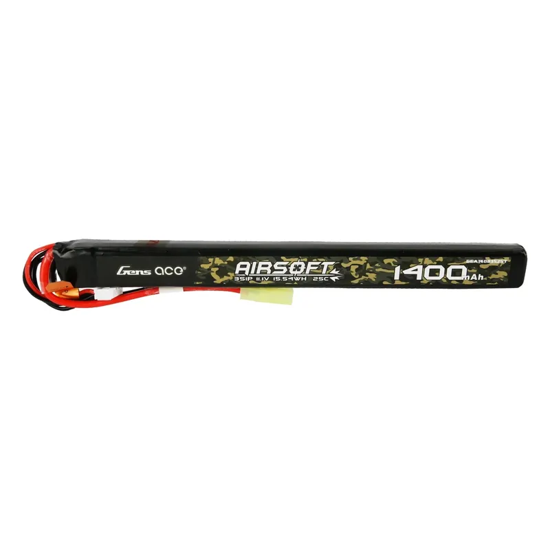 Gens ace 25C 1400mAh 3S1P 11.1V Airsoft Gun Lipo-batteri med mini Tamiya-kontakt