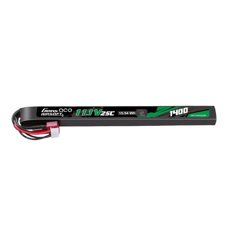 Gens ace 25C 1400mAh 3S1P 11.1V Airsoft Gun Lipo-batteri med T-kontakt