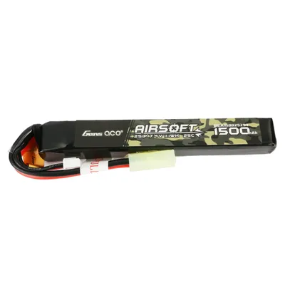 Gens ace 25C 1500mAh 2S1P 7.4V Airsoft Gun Lipo-batteri med mini Tamiya-kontakt