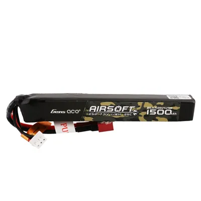 Gens ace 25C 1500mAh 2S1P 7.4V Airsoft Gun Lipo-batteri med T-kontakt