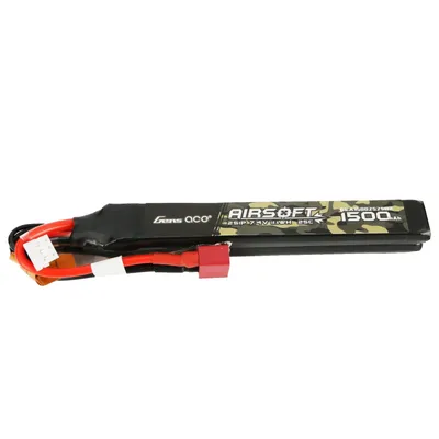 Gens ace 25C 1500mAh 2S1P 7.4V Nunchuck 2X Airsoft Gun Lipo-batteri med T-kontakt
