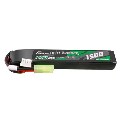Gens ace 25C 1500mAh 3S1P 11.1V Airsoft Gun Lipo-batteri med mini Tamiya-kontakt
