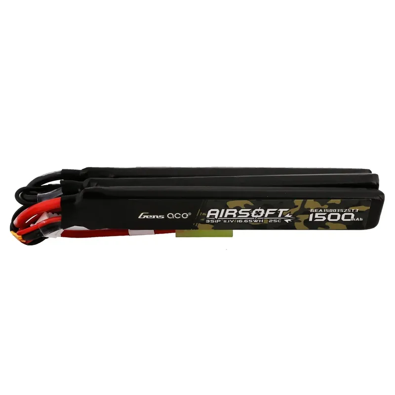 Gens ace 25C 1500mAh 3S1P 11.1V Nunchuck 3X Airsoft Gun Lipo-batteri med mini Tamiya-kontakt