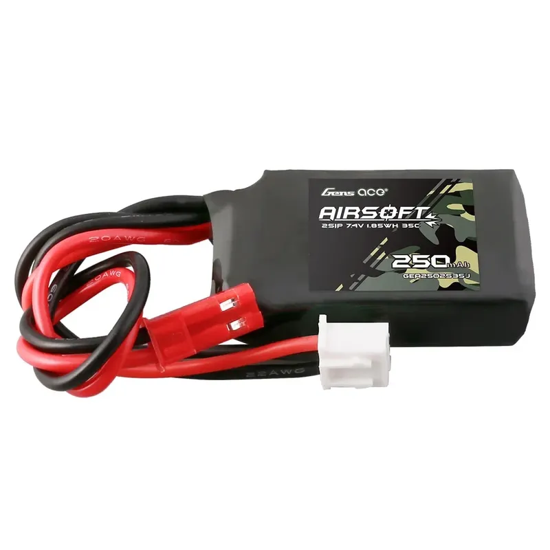 Gens ace 250mAh 7.4V 35C 2S1P Airsoft Gun (HPA) Lipo-batteri med JST-SYP-plugg