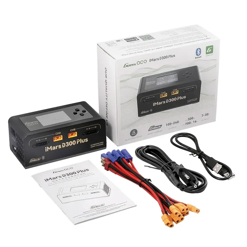Gens ace iMars D300 Plus Smart Charger | Dual-Channel | G-tech | EB Svart