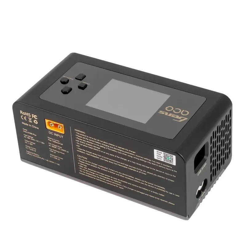 Gens ace iMars D300 Plus Smart Charger | Dual-Channel | G-tech | EB Svart