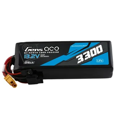 Gens ace Mini G-Tech 3300mAh 13.2V 4S 20C Li-Fe Batteri för mottagare (XT60)