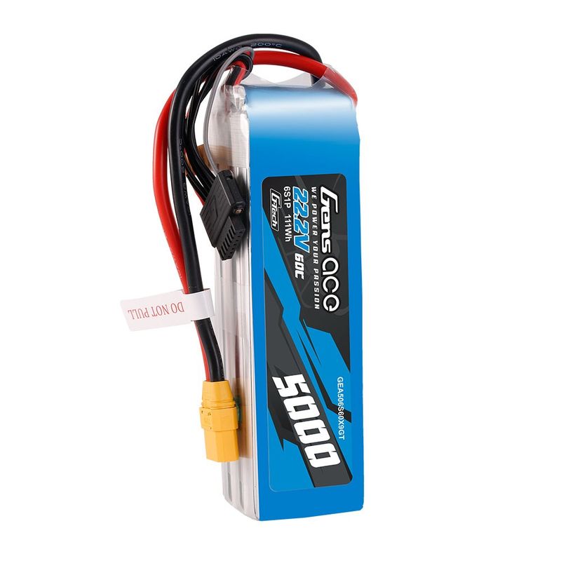 Gens ace 5000mAh 6S 60C 22,2V LiPo-batteri – XT90 kontakt – Heli