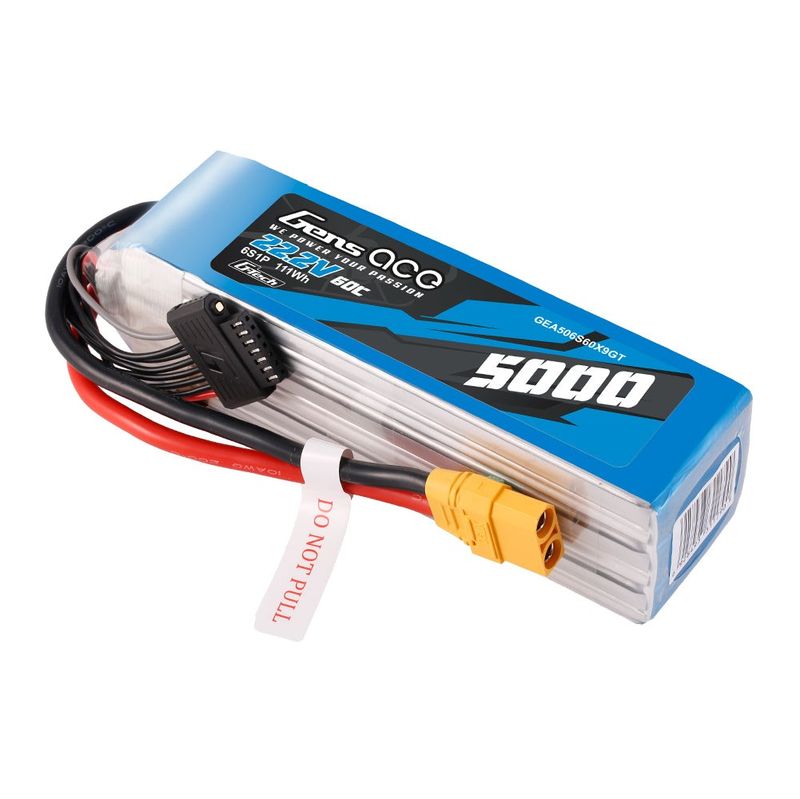 Gens ace 5000mAh 6S 60C 22,2V LiPo-batteri – XT90 kontakt – Heli