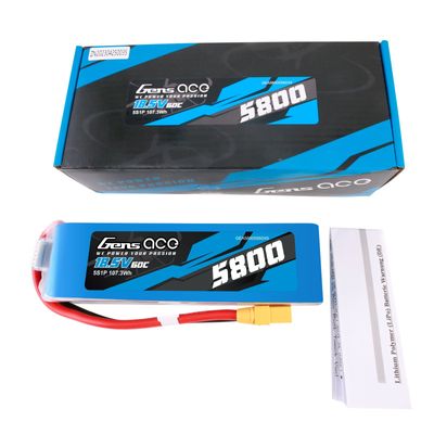 Gens ace 5800mAh 5S 60C 18,5V LiPo-batteri – XT90 kontakt – Ace Classic