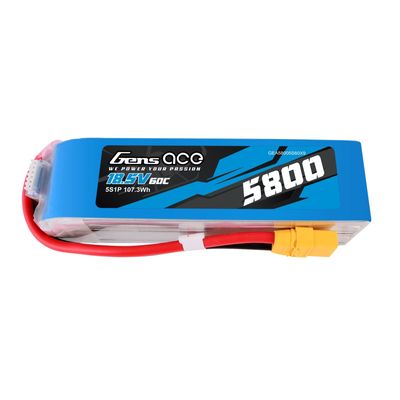 Gens ace 5800mAh 5S 60C 18,5V LiPo-batteri – XT90 kontakt – Ace Classic