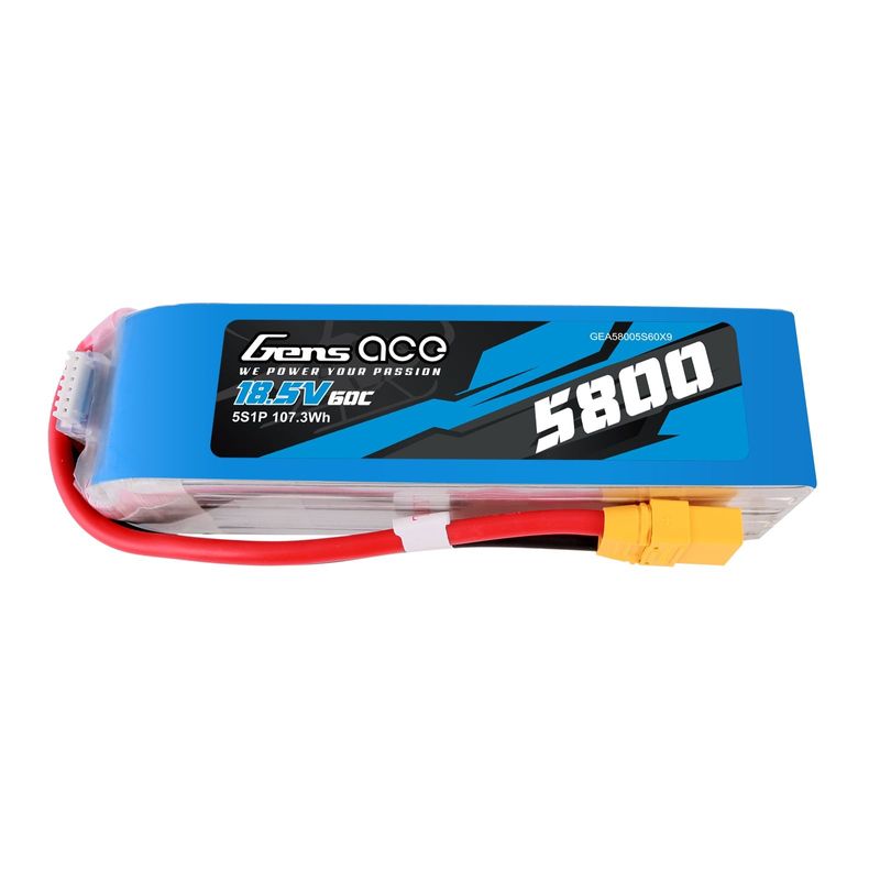 Gens ace 5800mAh 5S 60C 18,5V LiPo-batteri – XT90 kontakt – Ace Classic