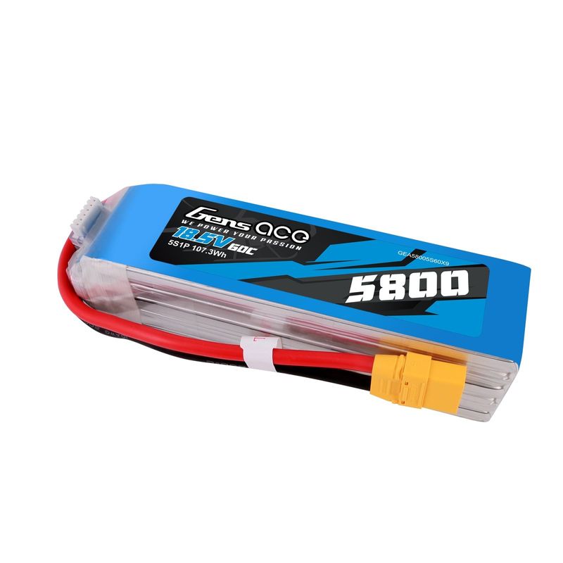 Gens ace 5800mAh 5S 60C 18,5V LiPo-batteri – XT90 kontakt – Ace Classic