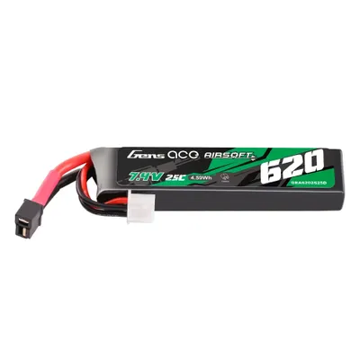 Gens ace 25C 620mAh 2S1P 7.4V Airsoft Gun Lipo-batteri med Mini Deans(T) Plug