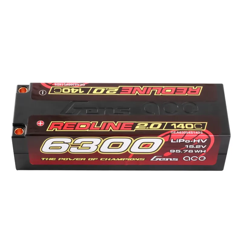 Gens ace Redline 2.0 Series 6300mAh 4S 15.2V 140C HardCase HV Lipo Battery Pack with Hardcase 59#