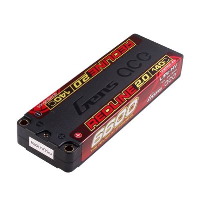 Gens ace 6600mAh 2S 140C 7,6V(HV) LiPo-batteri – 5,0mm bullet – Redline