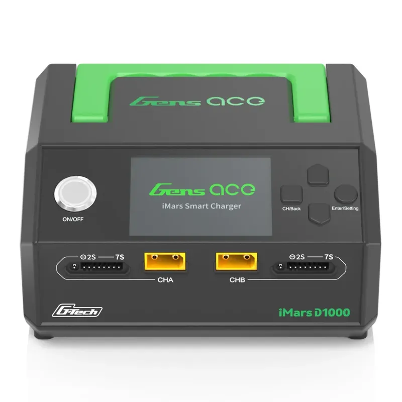 Gens ace iMars D1000 smart batteriladdare – AC 1000W – 25A – 1-7S – 2 laddkanaler