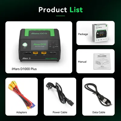 Gens ace iMars D1000 Plus Smart Charger | Dual Channel | AC 1000W | G-Tech