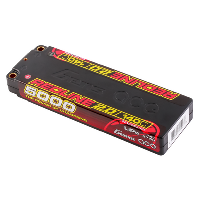 Gens ace 5000mAh 2S 140C 7,4V LiPo-batteri – 5,0mm bullet – Redline