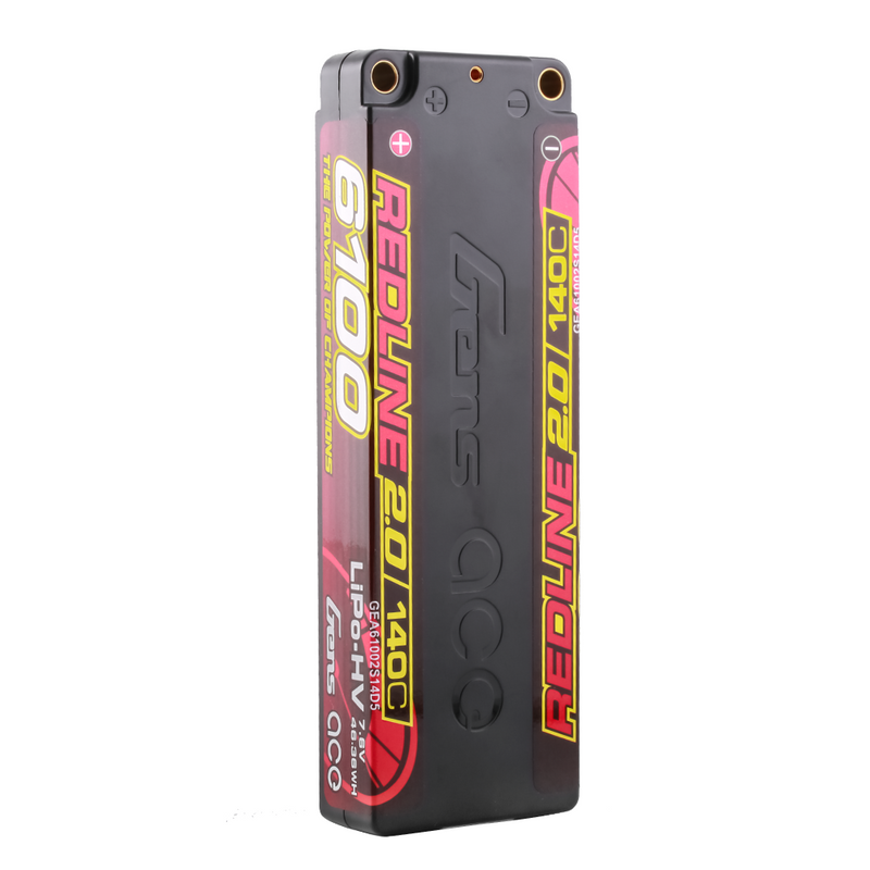 Gens ace 6100mAh 2S 140C 7,6V(HV) LiPo-batteri – 5,0mm bullet – Redline