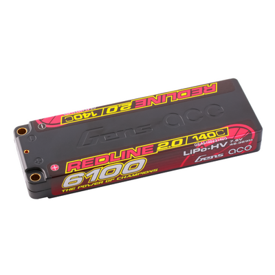 Gens ace 6100mAh 2S 140C 7,6V(HV) LiPo-batteri – 5,0mm bullet – Redline