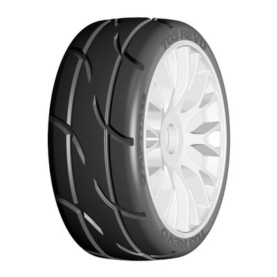 GRP Tyres 1:8 GT Däck/Fälg Medium Färdiglimmat på Rigid Fälg
