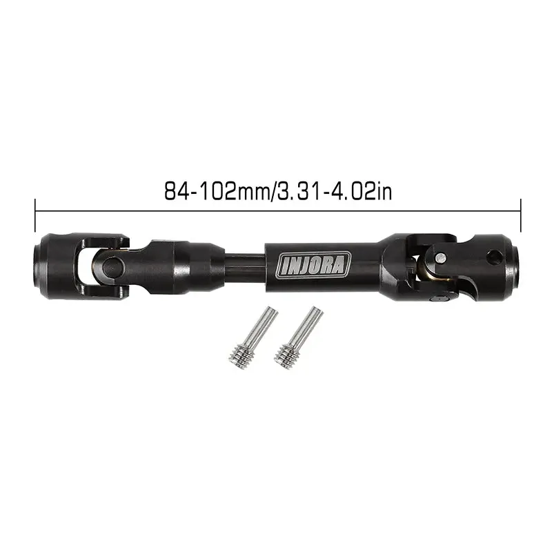 INJORA Steel Heavy-Duty Drive Shaft for 1/10 RC Car Crawler 84-102mm