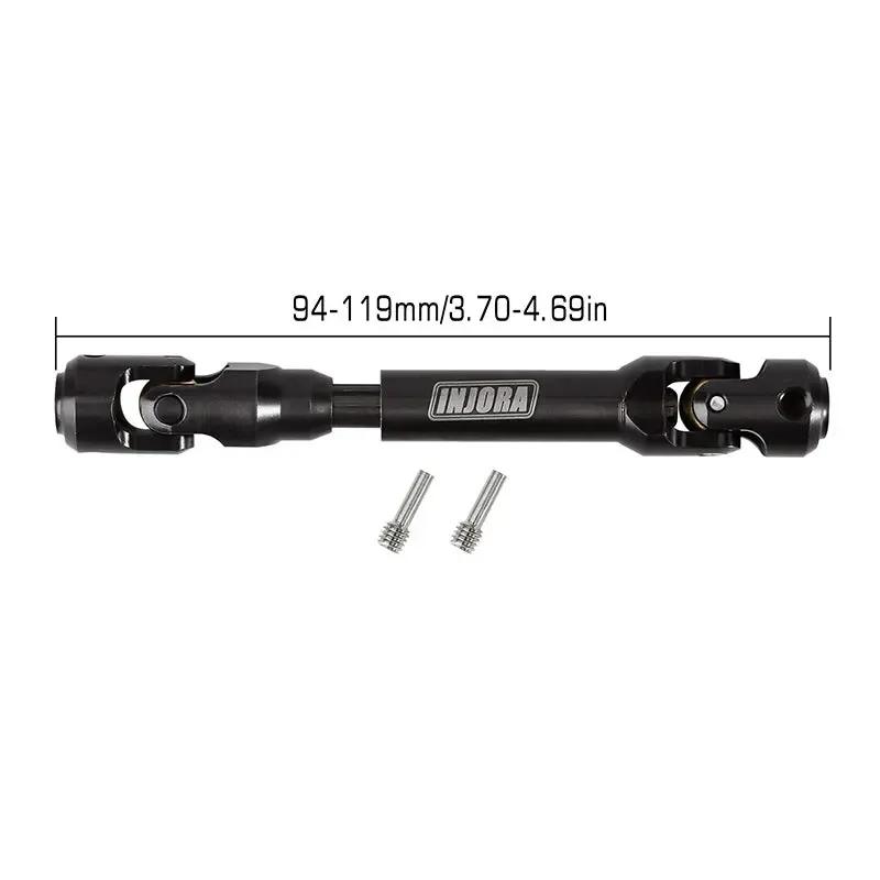 INJORA Steel Heavy-Duty Drive Shaft for 1/10 RC Car Crawler 94-119mm