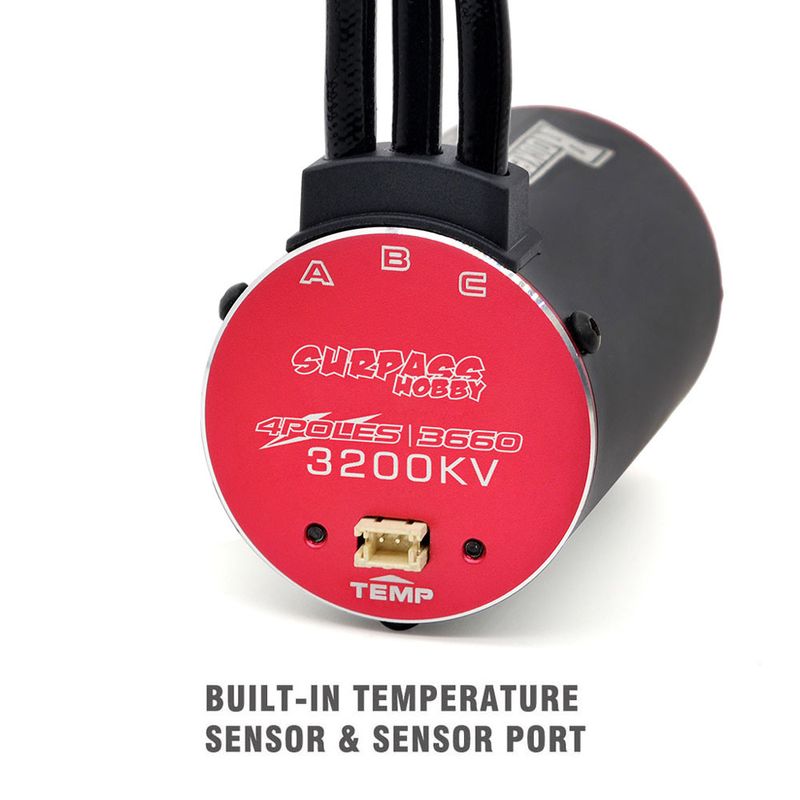 Supersonic V2 1/10 80A Borstlöst System 3660 motor Sensor/Tempsensor 4 Pol