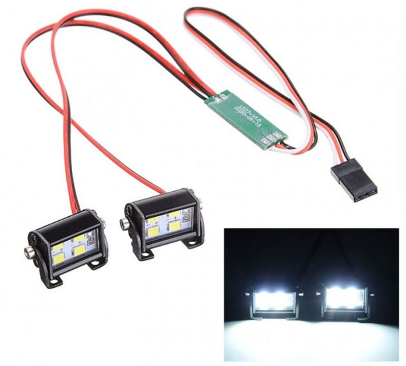 Spot Lights Dubbla rader 4 Vita LED Ljus 18x12mm x2